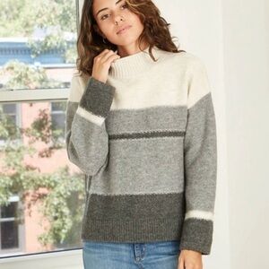 Universal Thread Turtleneck Knit Pullover Sweater Colorblock Size XXL NWOT gray